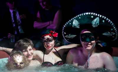 hot tubs at the masked ball